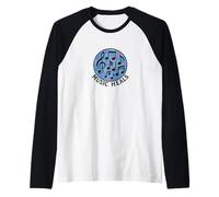 Música Sana Músico Músico Profesores Ilustr Camiseta Manga Raglan