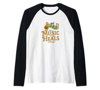 Música Sana Músico Músico Profesores Ilustr Camiseta Manga Raglan