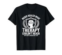 Música Sanó Lo Que Terapia No Pudo Alcanzar Hip Hop Camiseta gráfica económica, Hombre, Negro, M