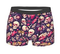 Música Skull Record Guitarra Hombre Calzoncillos Cómoda Trunks Suave Bóxer para Viaje Casa Deportivos S
