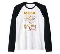 Música Soul Clave Agudo Notas Retro Sonido Emocional Camiseta Manga Raglan