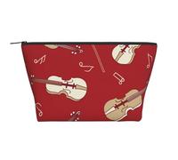Música Violín Nota Roja, Bolsa de artículos de tocador Bolsa de Maquillaje Bolsa de cosméticos Bolsa de artículos de tocador de Viaje portátil