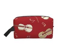 Música Violín Nota Roja, Bolsa de Maquillaje Bolsa de cosméticos Bolsa de artículos de tocador de Viaje portátil Organizador de Bolsa de Maquillaje
