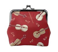 Música Violín Nota Roja,Monedero de Piel sintética, Carteras pequeñas, Monedero con Cierre de Broche