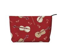 Música Violín Nota Roja,Neceser de Pana, Neceser de Maquillaje portátil, Neceser de Viaje