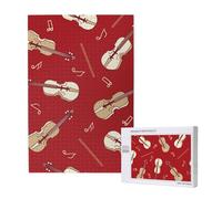 Música Violín Nota Roja,Rompecabezas de Madera de 1000 Piezas para Adultos y Adolescentes.