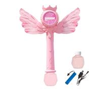Musical Bubble Wand Led Lighted Cosplay, Kids Bubble Machine Toy, 8.86x2.36x11.81 inches Interactive Play Design, for Boys Girls Preschoolers Masquerade Travel Playground Backyard Party