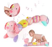 Musical Caterpillar Peluche Juguetes, EnGiTores Juguete peluche suave musical, Oruga Peluches Grande Cojín Infantil Suave Peluche con Volantes Multisensoriales para Bebés Niños Niña Regalo 0-3-6-12