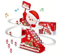 Musical Gingerbread Ski Slope, Electric Santa Slide Track Climbing Toy with LED Lights, Gingerbread Ski Slope with 5 Characters, Christmas for Kids and Families