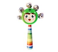 Musical Hand Bell Toy Set, Wooden Jingle Shaker Instrument, Easy Grip Handle Design, Soft Rattle Sound, Attract Attention, Made of Dependable Wood Material, 6.3x3.54x0.79inches