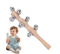 Musical Hand Bells - Wooden Percussion Shaker Rattle, Durable Handle, Bright Clear Sound, Lightweight Easy to Play | Jingle for Dancing Concerts Stage Performance Birthday Party