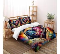 Musical Latido Romántico Juego De Ropa De Cama Impresión 3D Microfibra Suave con Cremallera Oculta para Niños,Niñas,Adolescentes Tamaño King(220x240cm)