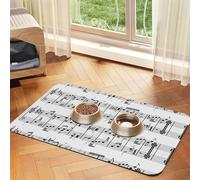 Musical Notes On The Clef,Waterproof Pet Feeding Mat,PU Leather Placemats for Cat Dog Water Bowl,Food Mats,30x45cm
