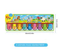 Musical Piano Mat for Kids Toddlers Floor Keyboard Dance Mat with 6 Animal Sounds Baby Mat Study Toys No Battery