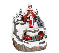 Musical Rotación Santa Claus - Resina, Caja De Música De Madera Tallada, Ornamento Hecho A Mano | Adornos De Resina De Navidad, Calendario De Adviento Musical, Caja De Música De Navidad Colgante De