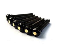 MUSICAL STRING Pines de puente de guitarra de ébano con punto de latón de alta calidad 6 piezas (1 juego)