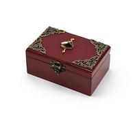 MusicBoxAttic Bailarina vintage adornada con joyas de recuerdo musical de 18 notas, muchas canciones para elegir, Itsy Bitsy Spider