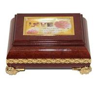 Musicboxworld Caja de música Caja de joyería Rectangular Mundo diseño, Madera, Multicolor, 15,8 x 7,6 x 13 cm