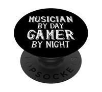 Musician by Day Gamer by Night Gaming Beat Rhythm Gaming PopSockets PopGrip Adhesivo