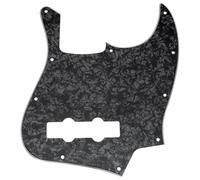Musiclily 10 Agujeros Jazz Bass Pickguard Golpeador para Fender American/México Standard Bajo Estilo J, 4 capas Black Pearl
