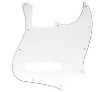 Musiclily 10 Agujeros Jazz Bass Pickguard Golpeador para Fender American/México Standard Bajo Estilo J, 3 capas Blanco