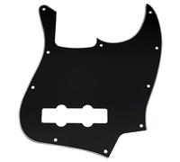 Musiclily 10 Agujeros Jazz Bass Pickguard Golpeador para Fender American/México Standard Bajo Estilo J, 3 capas Negro
