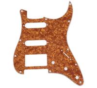 Musiclily 11 Agujeros HSS Strat Pickguard Golpeador para Fender American/México Standard Stratocaster Estilo Moderno, 4 capas Earthy Yellow Pearl