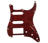 Musiclily 11 Agujeros HSS Strat Pickguard Golpeador para Fender American/México Standard Stratocaster Estilo Moderno, 4 capas Red Tortoise