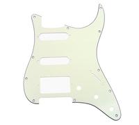 Musiclily 11 Agujeros HSS Strat Pickguard Golpeador para Fender American/México Standard Stratocaster Estilo Moderno, 3 capas Marfil