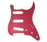 Musiclily 11 Agujeros SSS Strat Pickguard Guitarra Golpeador para Guitarra Eléctrica Fender American/México Standard Stratocaster Moderno, 1 capa Red Mirror