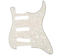 Musiclily 11 Agujeros SSS Strat Pickguard Guitarra Golpeador para Guitarra Eléctrica Fender American/México Standard Stratocaster Moderno, 4 capas Parchment Pearl