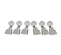 Musiclily 3 +3 Tipo Cerrado Set de Clavijas de Afinación Clavijero de Repuesto para Guitarra, Botón Kidney Cromo