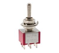 Musiclily 3 Vías On-Off-On Mini Interruptor 6 Pins Schalter de Guitarra, Rojo