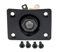 Musiclily 6,35mm Rectángulo Placa Jack de Guitarra Entrada Salida Jack Plate Socket para Guitarra Eléctrica Les Paul,Negro