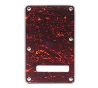 Musiclily 6 Agujeros Placa Trasera Strat ST para Guitarra Eléctrica Fender American/México Standard Stratocaster Estilo Moderno,4 capas Red Tortoise