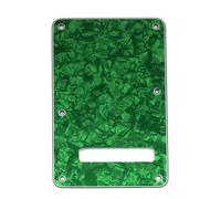 Musiclily 6 Agujeros Placa Trasera Strat ST para Guitarra Eléctrica Fender American/México Standard Stratocaster Estilo Moderno, 4 capas Green Pearl