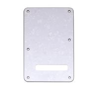 Musiclily 6 Agujeros Placa Trasera Strat ST para Guitarra Eléctrica Fender American/México Standard Stratocaster Estilo Moderno,4 capas White Pearl