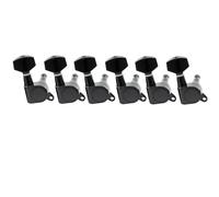 Musiclily 6 en línea Tipo Cerrado Guitarra Clavijas Afinación Clavijero de Repuesto para Guitarra Eléctrica Fender Strat Tele, Negro