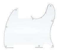 Musiclily 8 Agujeros Tele Pickguard Blanco Guitarra Golpeador para Guitarra Eléctrica Fender American/México Telecaster Esquire, 3 capas Blanco
