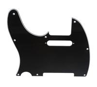 Musiclily 8 Agujeros Tele Pickguard Golpeador para Zurdos Fender American/México Standard Telecaster Estilo Moderno, 3 capas Negro