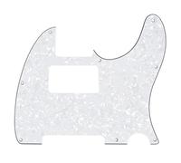 Musiclily 8 Agujeros Tele Pickguard Humbucker Guitarra Golpeador HH para Guitarra Eléctrica Fender American/México Standard Telecaster Estilo Moderno,4 capas White Pearl