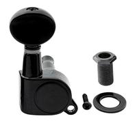 Musiclily Basic R15A 15:1 Ratio Individuales Clavija de Afinación Lado Graves Clavijero con Botón Oval Vintage para Guitarra Eléctrica Acústica, Negro