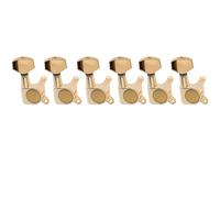 Musiclily Basic R15A 6 en línea 15:1 Guitarra Clavijas Clavijeros Dorado | Botón Hexagonal,para Guitarra Eléctrica Fender Strat Tele