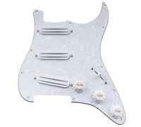 Musiclily Basic ST-SSS Golpeador Precableado com Mini Humbucker White Pearl | Rail Blade, Pastilla Humbucker Formato Single Coil Set, para Guitarra Eléctrica tipo Strat