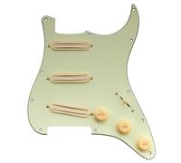 Musiclily Basic ST-SSS Golpeador Precableado Pickguard Cargado Completo con Humbucker Mini Rail Cerámico para Guitarra Eléctrica Tipo Strat, 3 capas Mint Green