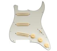 Musiclily Basic ST-SSS Golpeador Precableado Pickguard Cargado Completo con Humbucker Mini Rail Cerámico para Guitarra Eléctrica Tipo Strat, 3 capas Aged White
