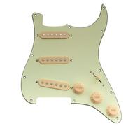 Musiclily Basic ST-SSS Golpeador Precableado Pickguard Cargado Completo con Pastillas de Bobina Simple Cerámico para Guitarra Eléctrica Tipo Strat, 3 capas Mint Green
