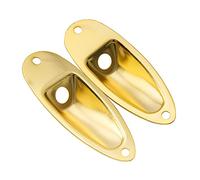 Musiclily Forma de Barco Placa para Jack de Guitarra Stratocaster, Oro(2 Piezas)