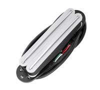 Musiclily Hot Rails - Humbucker para guitarra eléctrica Fender Strat, Stratocaster, Squier, guitarra eléctrica, cuerpo blanco con guías cromadas
