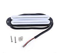 Musiclily Hot Rails Pastilla Humbucker Formato Single Coil Pickup para Guitarra Eléctrica Strat Squier,Cuerpo Blanco con Rail Cromado